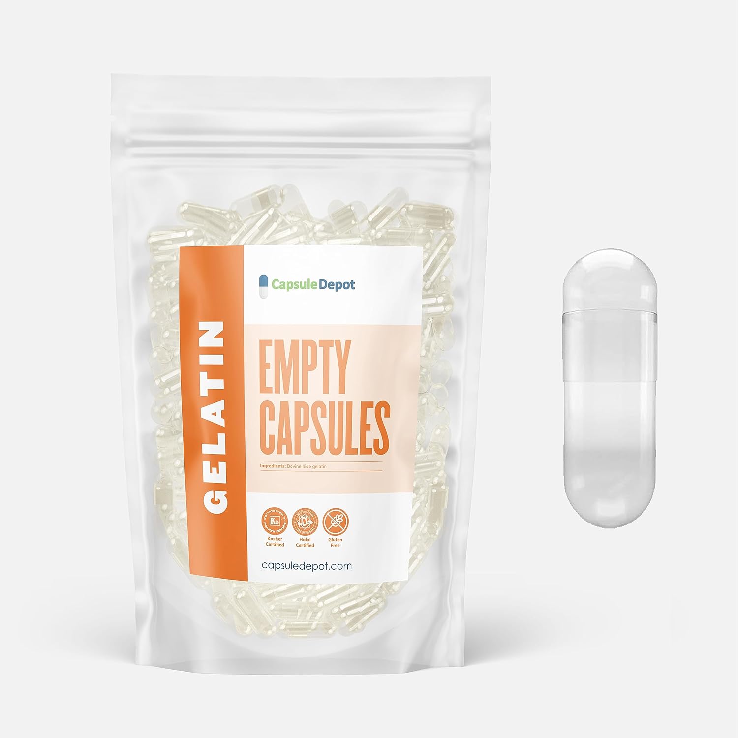 Capsule Depot - Size 1 Empty Gelatin Capsules - Empty Pill Capsules Capsule Depot - Size 1 Empty Gelatin Capsules - Empty Pill Capsules